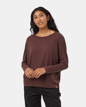 Tentree Treeblend High Low Longsleeve Deep Mahogany