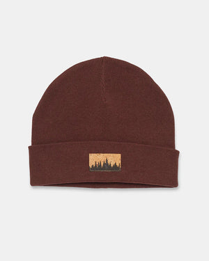 Tentree Juniper Cork Patch Beanie Deep Mahogany