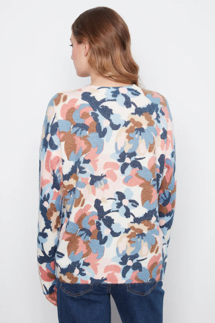 Charlie B Long Sleeve Drop Shoulder Printed Reversible Sweater Dream