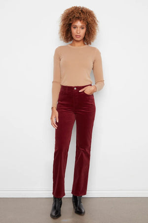 Charlie B Straight Leg Corduroy Pants Merlot