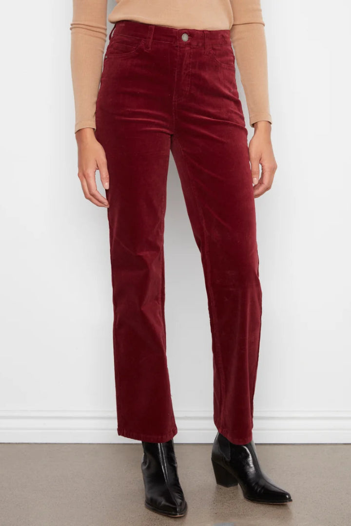 Charlie B Straight Leg Corduroy Pants Merlot