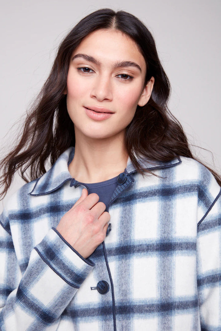 Charlie B Reversible Plaid Jacket Moonlight