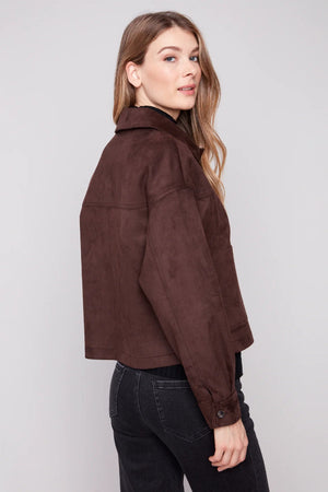 Charlie B Faux Suede Jacket Mocha