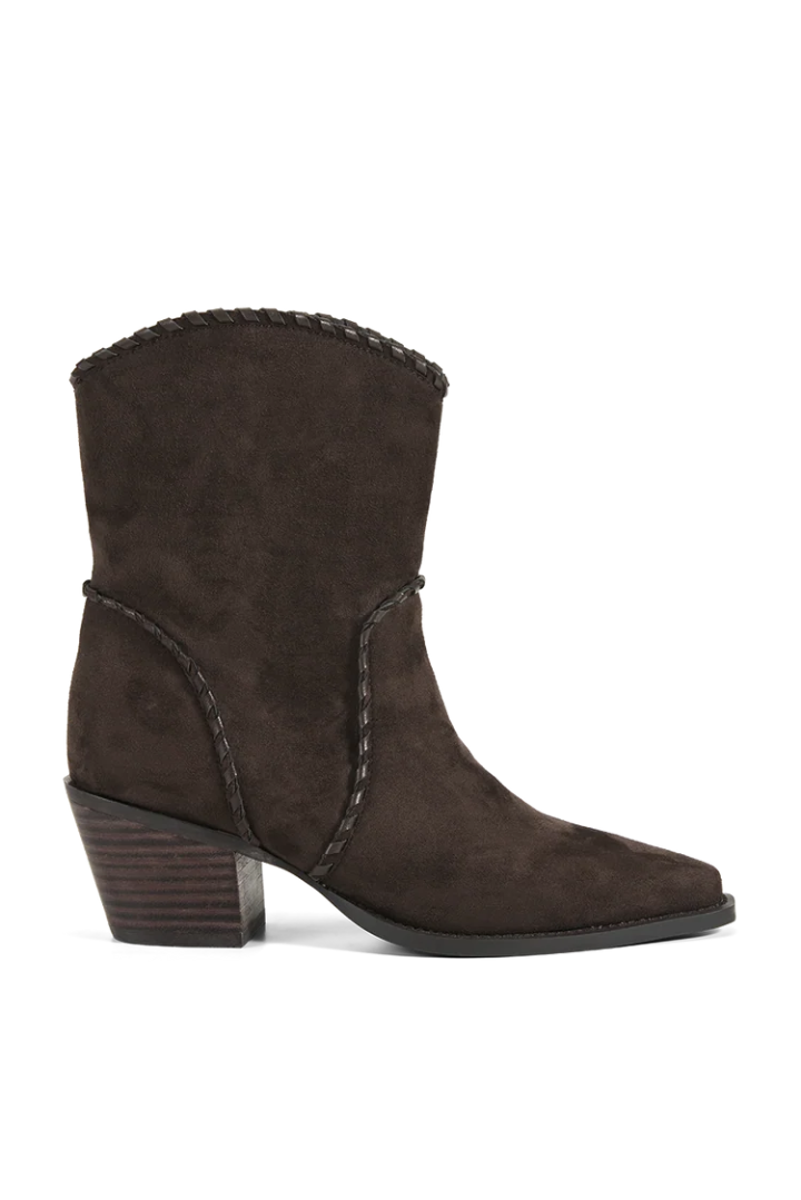 Billini Donovan Short Boot Dark Cacao Suede