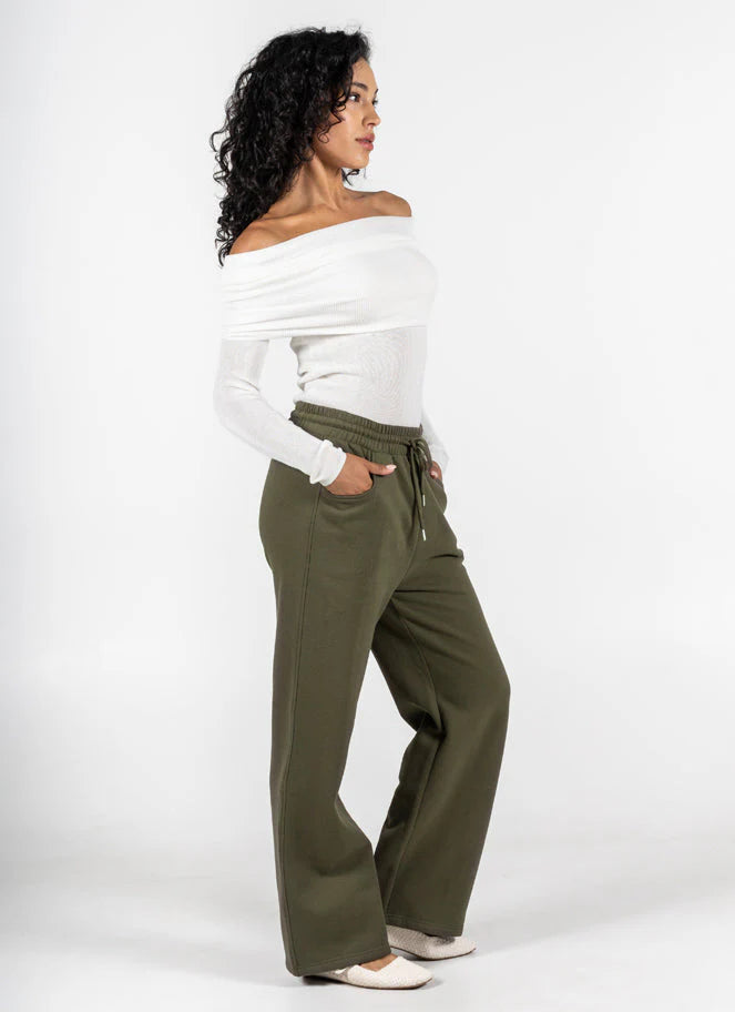 C'est Moi Wide Leg Fleece Pants