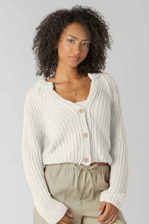 Room 34 Textured Button Front Cardigan Natural