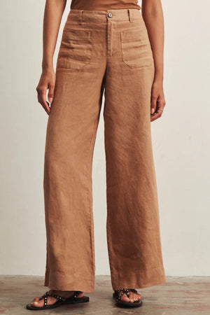 Sanctuary The Linen Marine Wide Leg Toasted Coconut