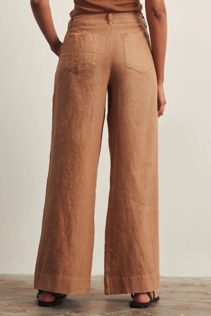 Sanctuary The Linen Marine Wide Leg Toasted Coconut