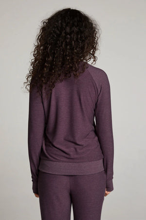 Chaser Longlseeve Raglan Pullover Plum Perfect