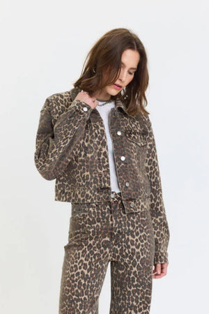 Daze Del Mar Cropped Trucker Jacket Cool Cat
