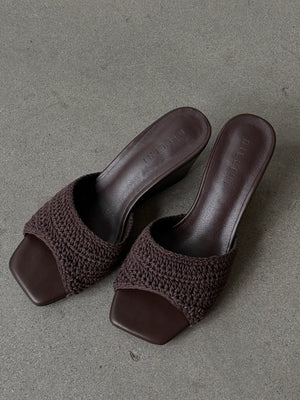 Billini Pavlina Heels Chocolate Crochet
