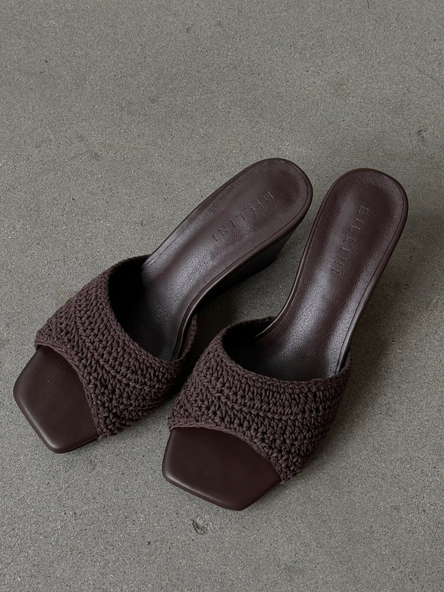 Billini Pavlina Heels Chocolate Crochet
