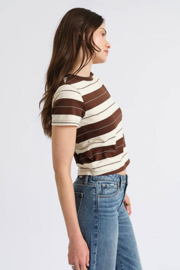 Daze Zuma SS Crew Neck Tee Chocolate Stripe