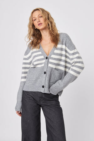 John + Jenn Striped Cardigan Glacial