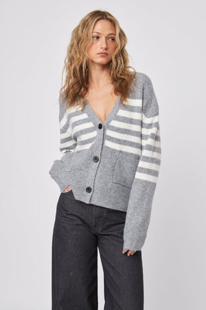 John + Jenn Striped Cardigan Glacial