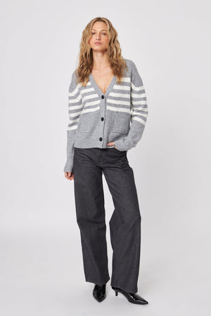 John + Jenn Striped Cardigan Glacial