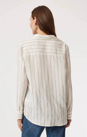 Mavi Long Sleeve Shirt Khaki Stripe