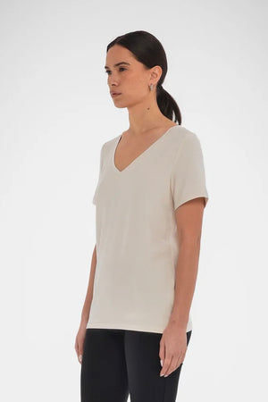 Paper Label Amy V-Neck Tee Oatmeal