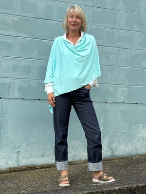Gilmour Travel Poncho Turquoise