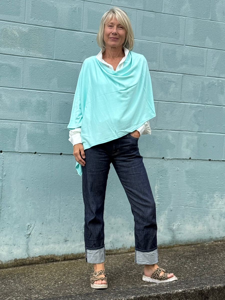 Gilmour Travel Poncho Turquoise