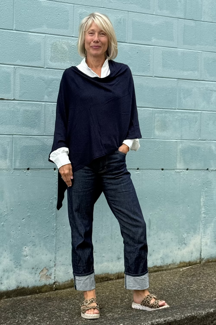 Gilmour Travel Poncho Navy