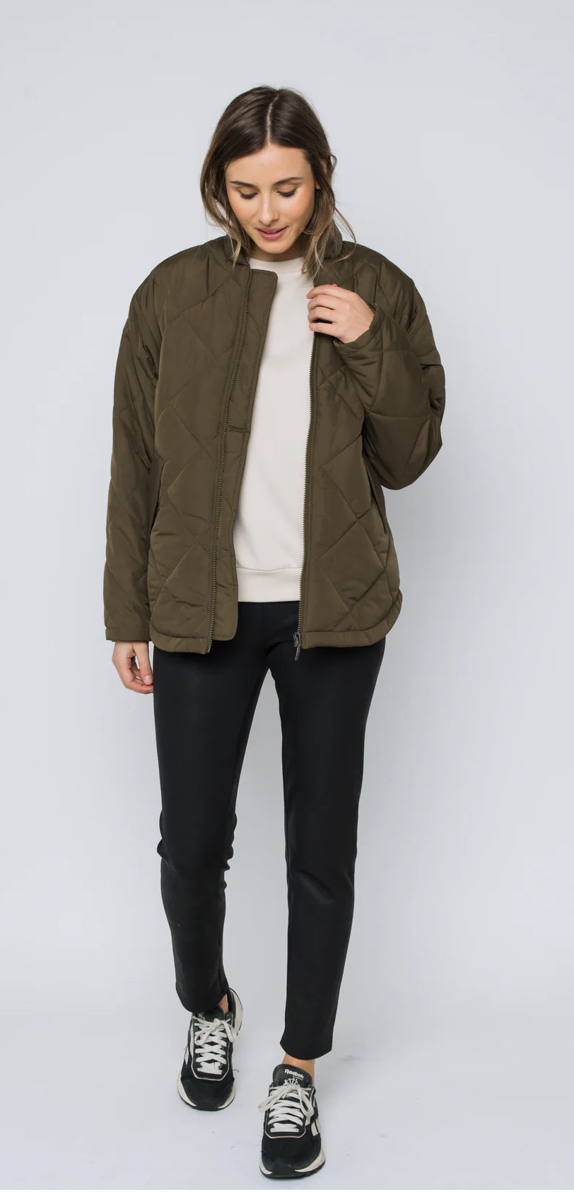 Orb Frances Quilted Jacket Olive