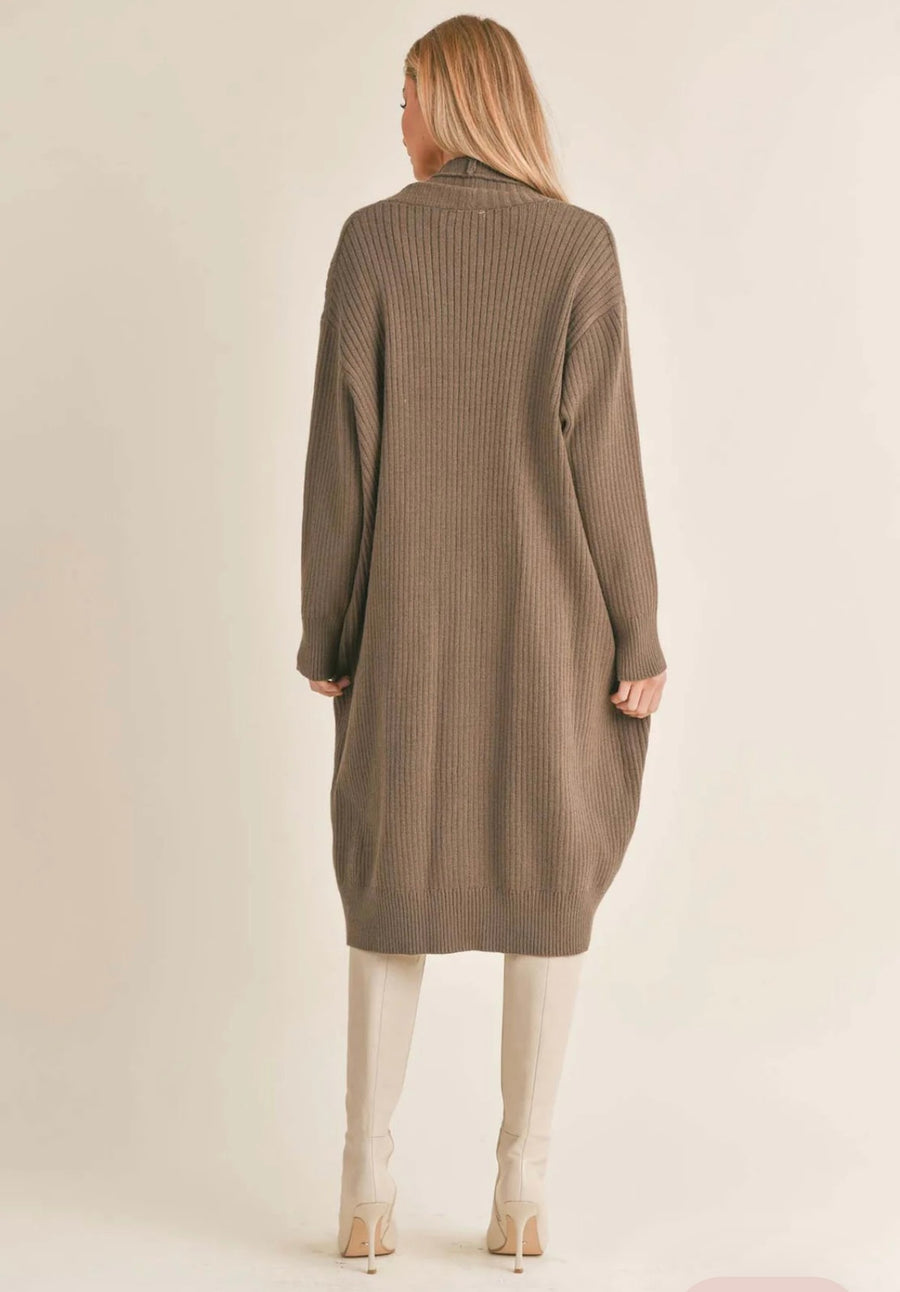 Sage the Label Kalli Oversized Knit Duster Dark Olive