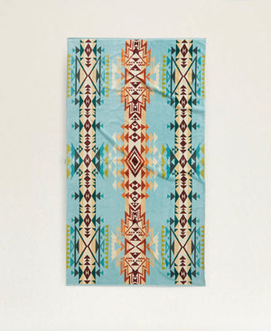 Pendleton Jacquard Spa Towel Highland Peak Aqua
