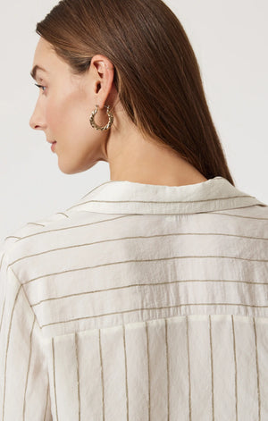 Mavi Long Sleeve Shirt Khaki Stripe