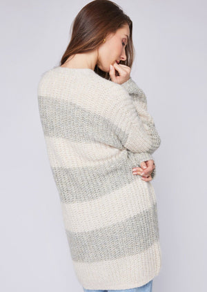 Gentle Fawn Enid Cardigan Heather Taupe Stripe