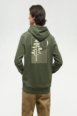 TenTree Linear Tree Hoodie Deep Olive/Sunray