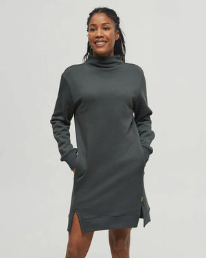 Tentree Mockneck Sweatshirt Dress Urban Green