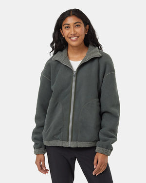 Tentree Recycled Boucle Reversible Full Zip Mineral/Urban Green