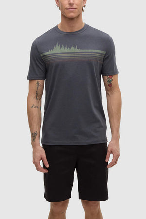 Ten Tree Retro Treeline T- Shirt Graphite Light Moss