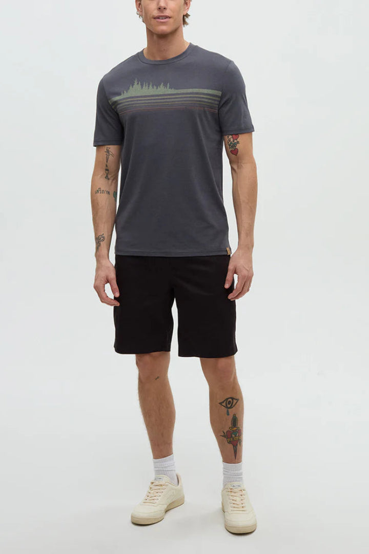 Ten Tree Retro Treeline T- Shirt Graphite Light Moss
