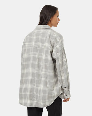 Tentree Fernwood Flannel Shirt Stone Grey/Window Plaid