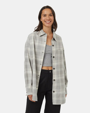 Tentree Fernwood Flannel Shirt Stone Grey/Window Plaid