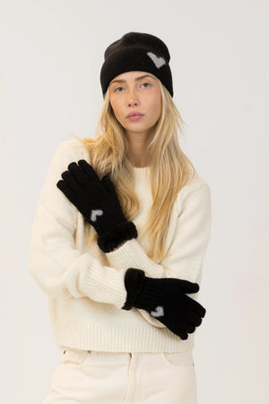Lyla + Luxe Apres Heart Beanie & Glove Set
