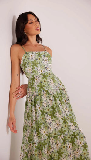 Mink Pink Margaux Maxi Dress Green/White Floral