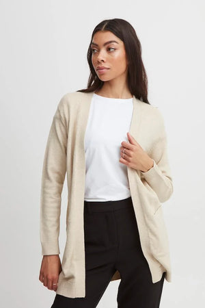 BYoung Bynonina Cardigan Cement Melange