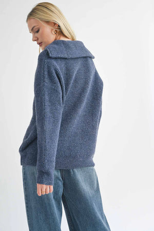 Sage the Label Suzy Half Zip Up Sweater Midnight