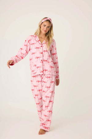 PJ Salvage Ribbons & Bows Flannel PJ Set