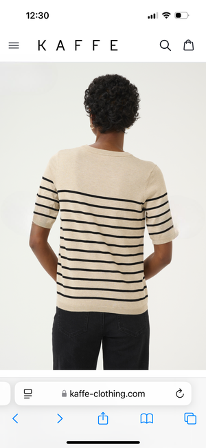 Kaffe KALizza Striped Knit Feather Gray Melange