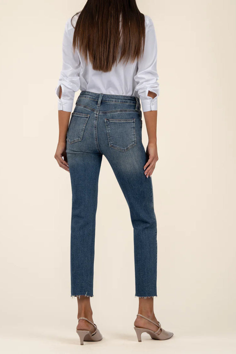 Kut from the Kloth Rachael High Rise Fab Ab Mom Raw Hem Braveness