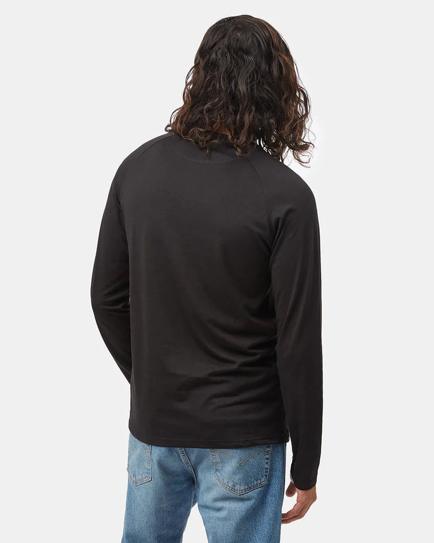 Tentree Classic Henley Longsleeve Meteorite Black