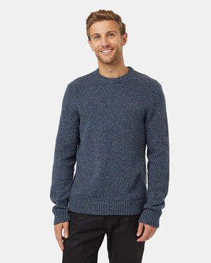 Tentree Highline Nep Crew Sweater Dark Blue Mirage Heather