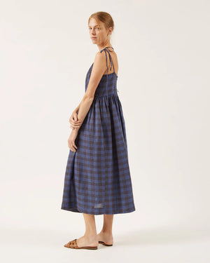 Naif Gwen Dress Gingham-Indigo/Black