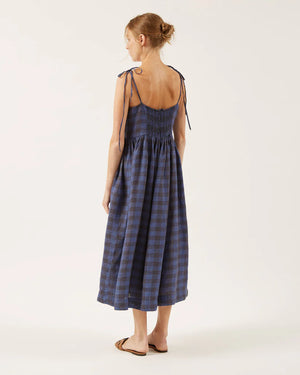 Naif Gwen Dress Gingham-Indigo/Black