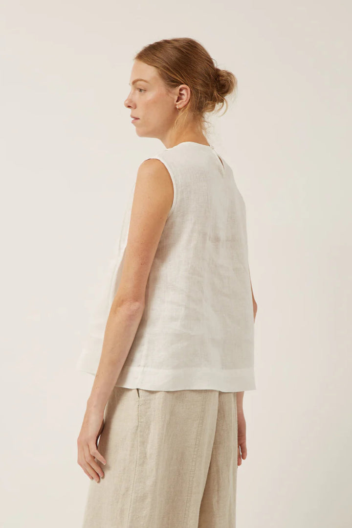 Naif Luna Top Washed Linen White