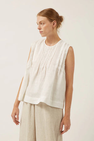 Naif Luna Top Washed Linen White